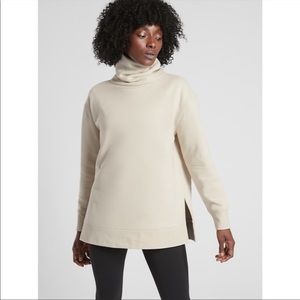 Athleta 24/7 Funnel Neck Sweatshirt Putty